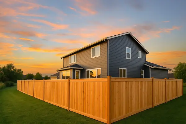 a house featuring a wooden fence from the outside view from LEANDER FENCE REPAIR in Liberty Hill, TX - Liberty Hill TX